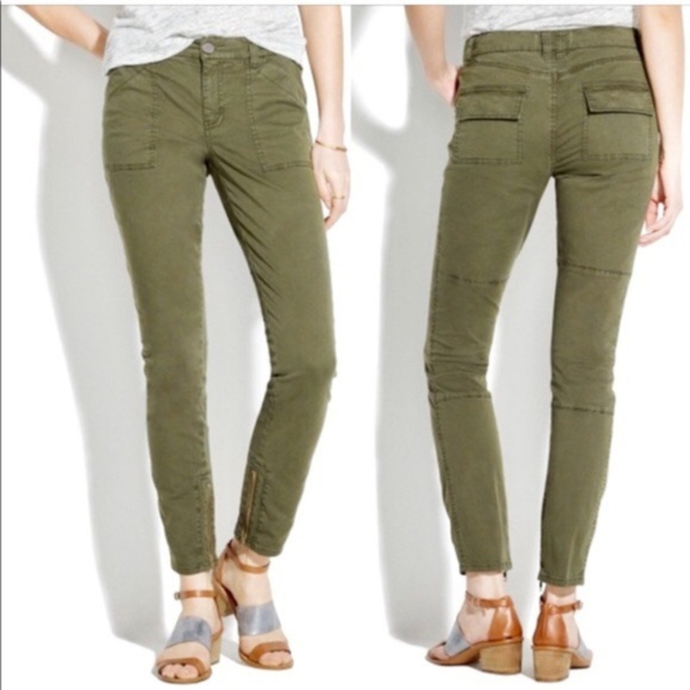 Madewell Olive Green Ankle Cargo Skinny Pants